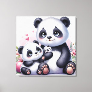 Panda Parenthood Canvas Afdruk