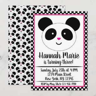 Panda Party Anniversaire Invitation