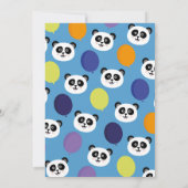 Panda Party Birthday Panda-monium Blue Kaart (Achterkant)