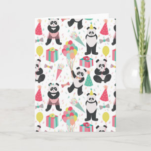 Panda Party - Birthday Pattern Kaart