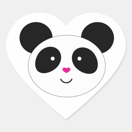 Panda Party Hart Sticker (Voorkant)
