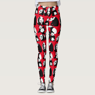 Panda patroon Rood BG Leggings