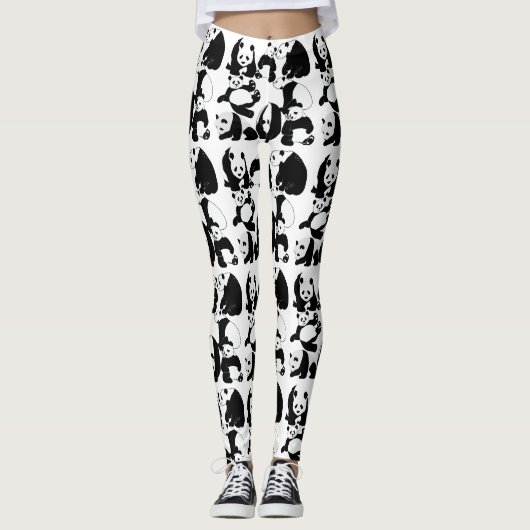 Panda patroon White BG Leggings (Voorkant)