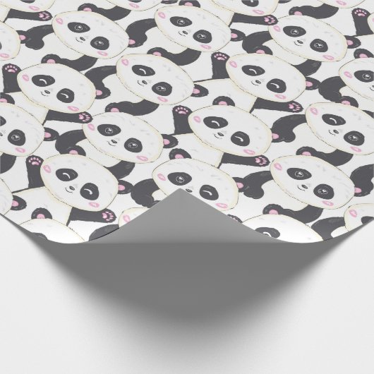 Panda Patroonpapier Cadeaupapier (Hoek)