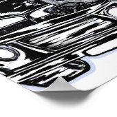 Panda patrouillewagen zwarte en witte tekening poster (Hoek)