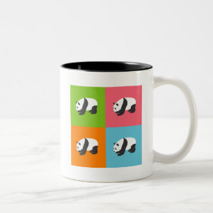 Panda Pattern Tweekleurige Koffiemok
