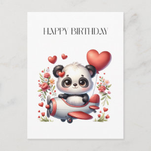 Panda Piloot Verjaardag Feestdagenkaart