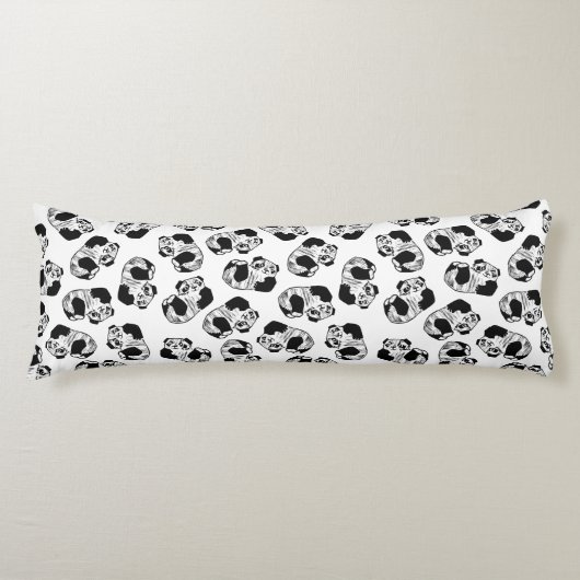 Panda Play Pattern Cotton Body Pillow Lichaamskussen (Voorkant)
