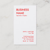 panda plush visitekaartje (Achterkant)