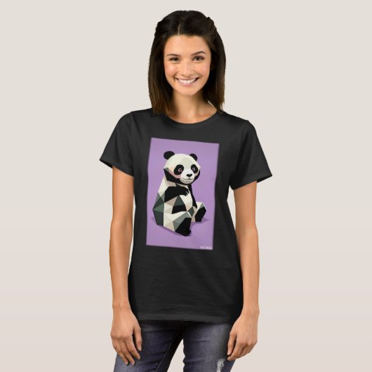 Panda Polygon Wild Panda Beer Wild Zoo Animal T-shirt (Voorkant volledig)