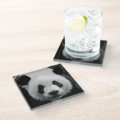 Panda Pop Art Glazen Onderzetter (Schuin)