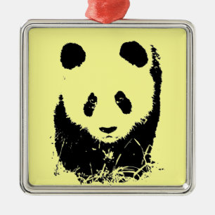 Panda Pop Art Metalen Ornament