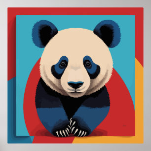 Panda pop kunst poster