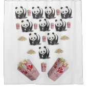Panda Popcorn rideau de douche (Devant)