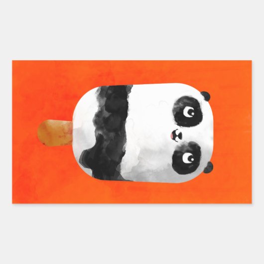 Panda Popsicle Ice Cream Rechthoekige Sticker (Voorkant)