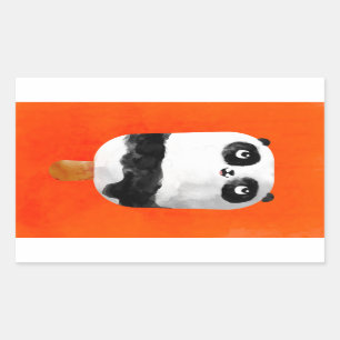 Panda Popsicle Ice Cream Rechthoekige Sticker