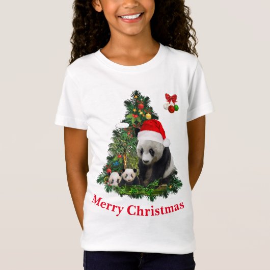 Panda porte le T-shirt de Noël (Devant)