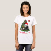 Panda porte le T-shirt de Noël (Devant entier)