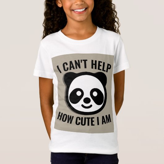 PANDA PORTER FILLES ENFANTS CUTE T-SHIRTS FUNNY (Devant)