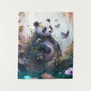 Panda Portret Dierenschilderij Wildlife Outdoors Wandkleed