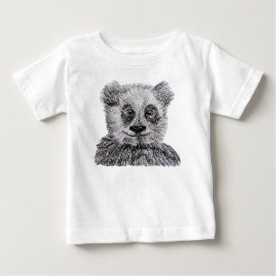 Panda Potlood Tekening Peuter Ruffle Jurk, Wit