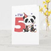 Panda pour les 5 ans pour les enfants Carte d'anni (Fleur jaune)