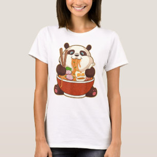 PANDA POWERED BY RAMEN   Vet Panda Eating Ramen T-shirt