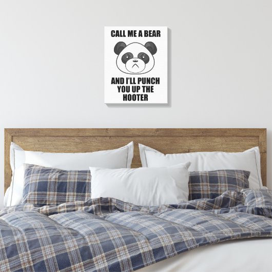 Panda Punch Canvas Print (Iris Wildthyme) (Insitu (Slaapkamer))