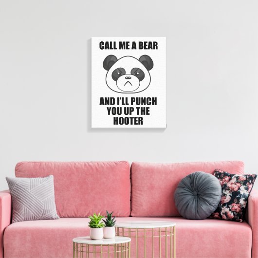 Panda Punch Canvas Print (Iris Wildthyme) (Insitu (Woonkamer))