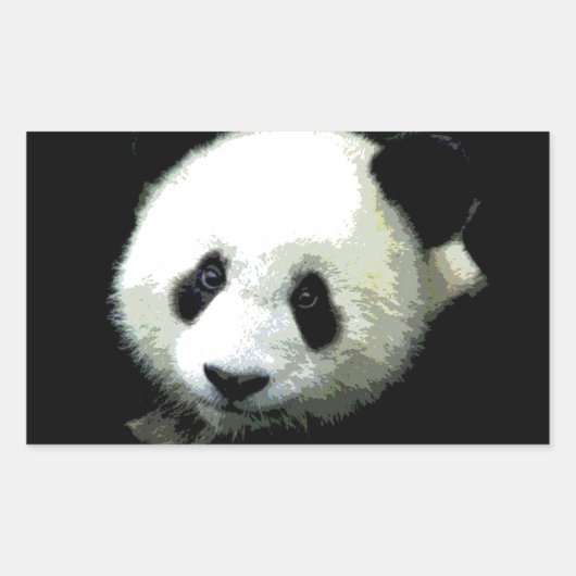 Panda Rechthoekige Sticker (Voorkant)
