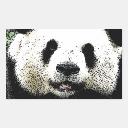 Panda Rechthoekige Sticker (Voorkant)