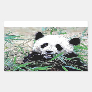Panda Rechthoekige Sticker