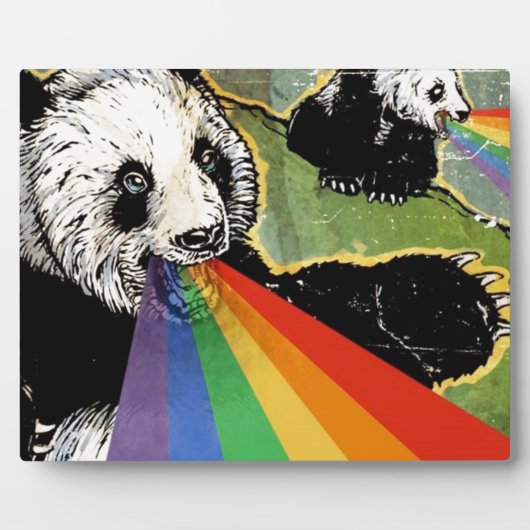panda-regenboog fotoplaat (Voorkant)