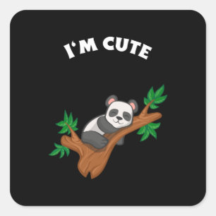 Panda-relaxen - Ik ben Cute Vierkante Sticker