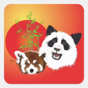 Panda Rencontre Autocollants