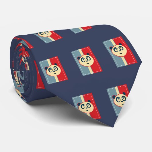 Panda Retro Stropdas (Opgerold)