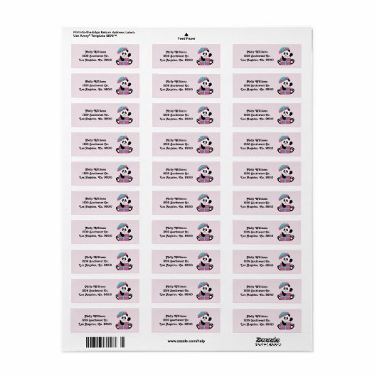 Panda Return Address Labels (Full Sheet)