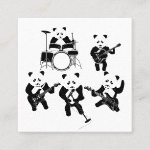 Panda Rock Band Vierkante Visitekaartje