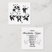 Panda Rock Band Vierkante Visitekaartje (Voorkant / Achterkant)