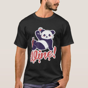 Panda rode wijn plezier voor wijnkenners t-shirt
