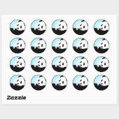 panda. ronde sticker (Vel)