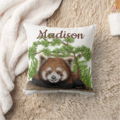 Panda rouge adorable oreiller personnalisé (Couverture)