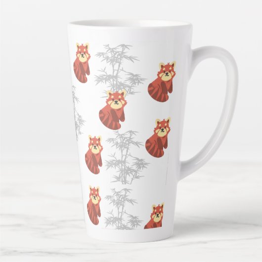 Panda rouge Latte tasse (Droite)