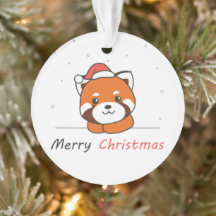 Panda Rouge Noël Neige Animaux d'hiver Pandas