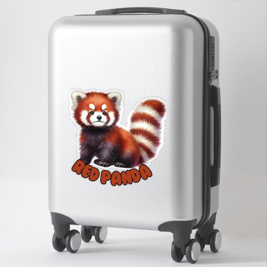 PANDA ROUGE - STICKER DE NURSERIE (Sur valise)
