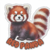 PANDA ROUGE - STICKER DE NURSERIE (Devant)