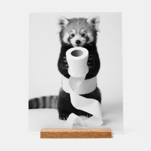 Panda roux adorable tenant du papier toilette Mini
