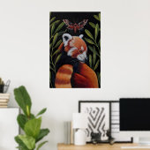 Panda roux et papillon de nuit - Impression Giclee (Bureau à domicile)