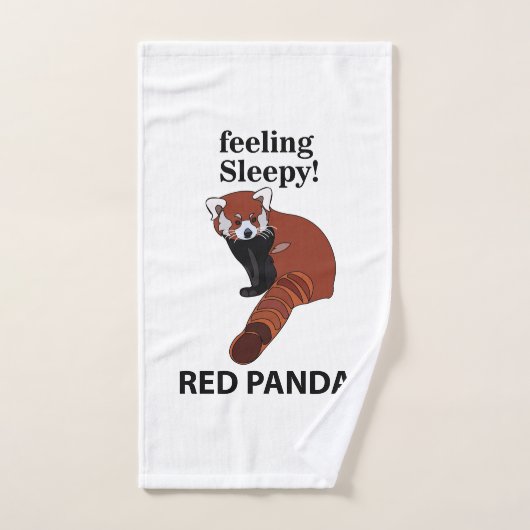 Panda roux se sentant endormi Drôle de Panda roux (Serviette à main)
