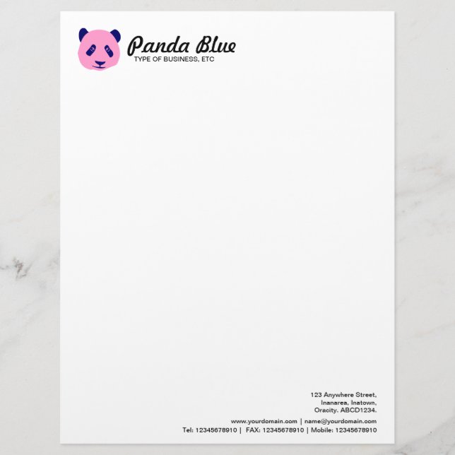 Panda - Roze Briefhoofd (Voorkant)